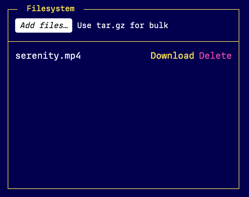 Screenshot of filesystem